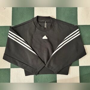 Adidas Future Icons 3-Stripes Sweatshirt Cropped | Black Size XXS | Like New
